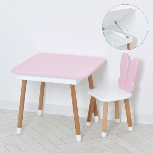 Столик со стульчиком ArinWOOD бабочка Розовый (05-025R-BOX)