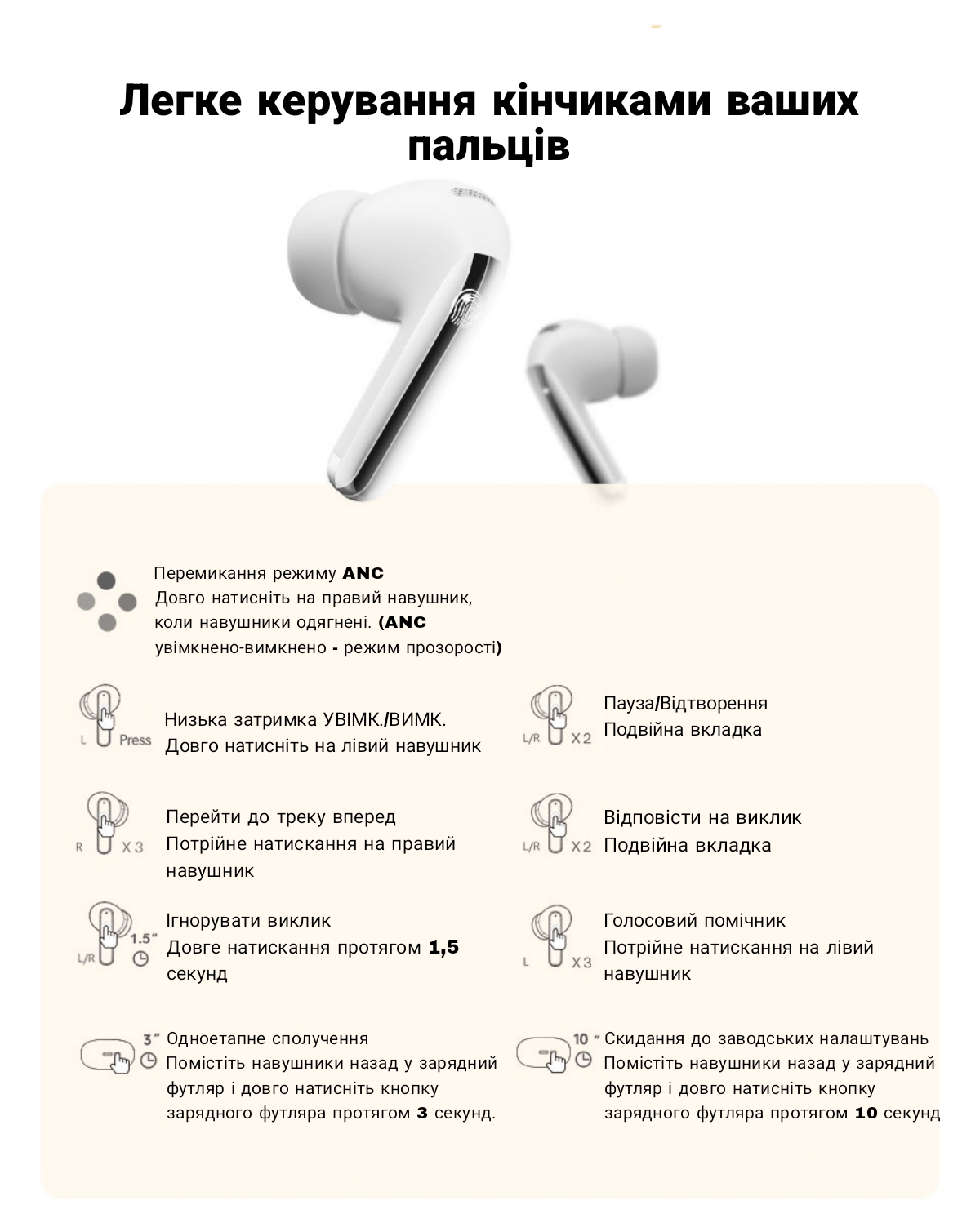 Навушники бездротові TWS QCY HT08 MeloBuds Pro Gold (226698) - фото 9 Навушники бездротові TWS QCY HT08 MeloBuds Pro Gold (226698) - фото 9