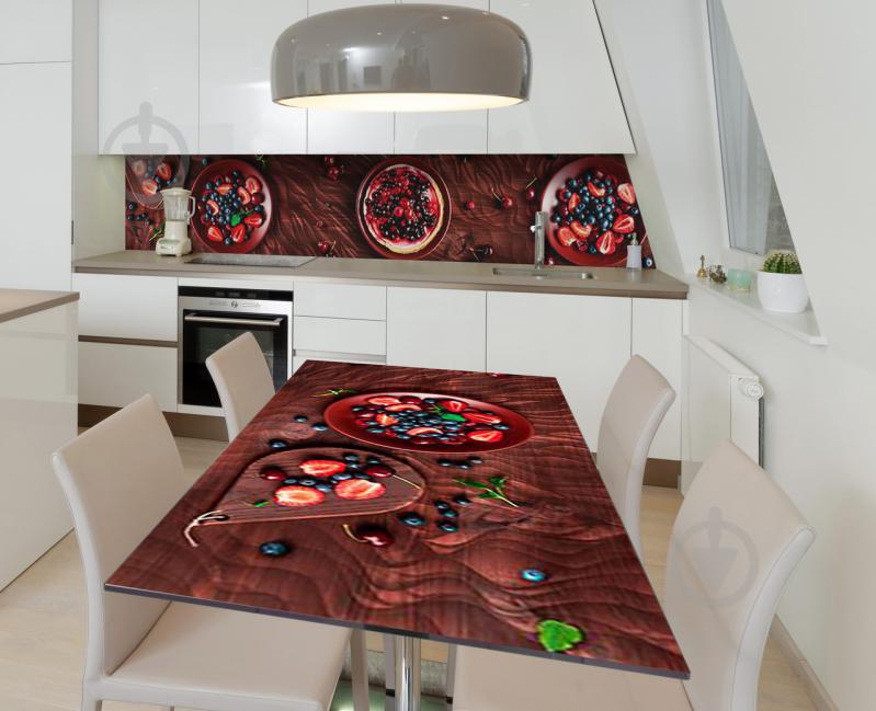 Наклейка 3Д виниловая на стол Zatarga «Фруктовый пирог» 600х1200 мм для домов, квартир, столов, кофейн, кафе Наклейка 3Д виниловая на стол Zatarga «Фруктовый пирог» 600х1200 мм для домов, квартир, столов, кофейн, кафе