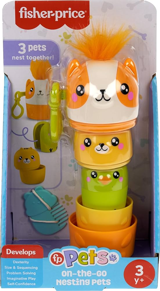 Игрушка для малышей Fisher-Price FP Pets On-The-Go Nesting Pets Stacking Toy For Preschool Kids 4 Pieces (2598024099)