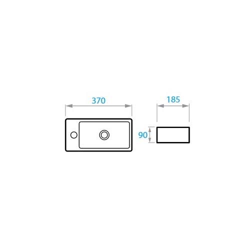 Умывальник накладной Koller Pool Kvadro L 1810020138 370x185x90 мм Белый (232066) - фото 4