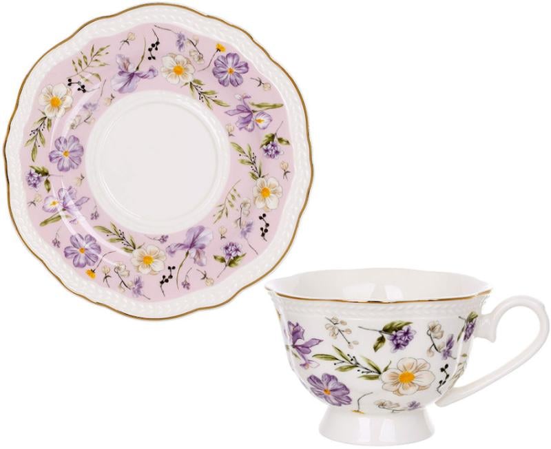 Чайный сервиз Floral фарфоровый на 6 персон 250 мл