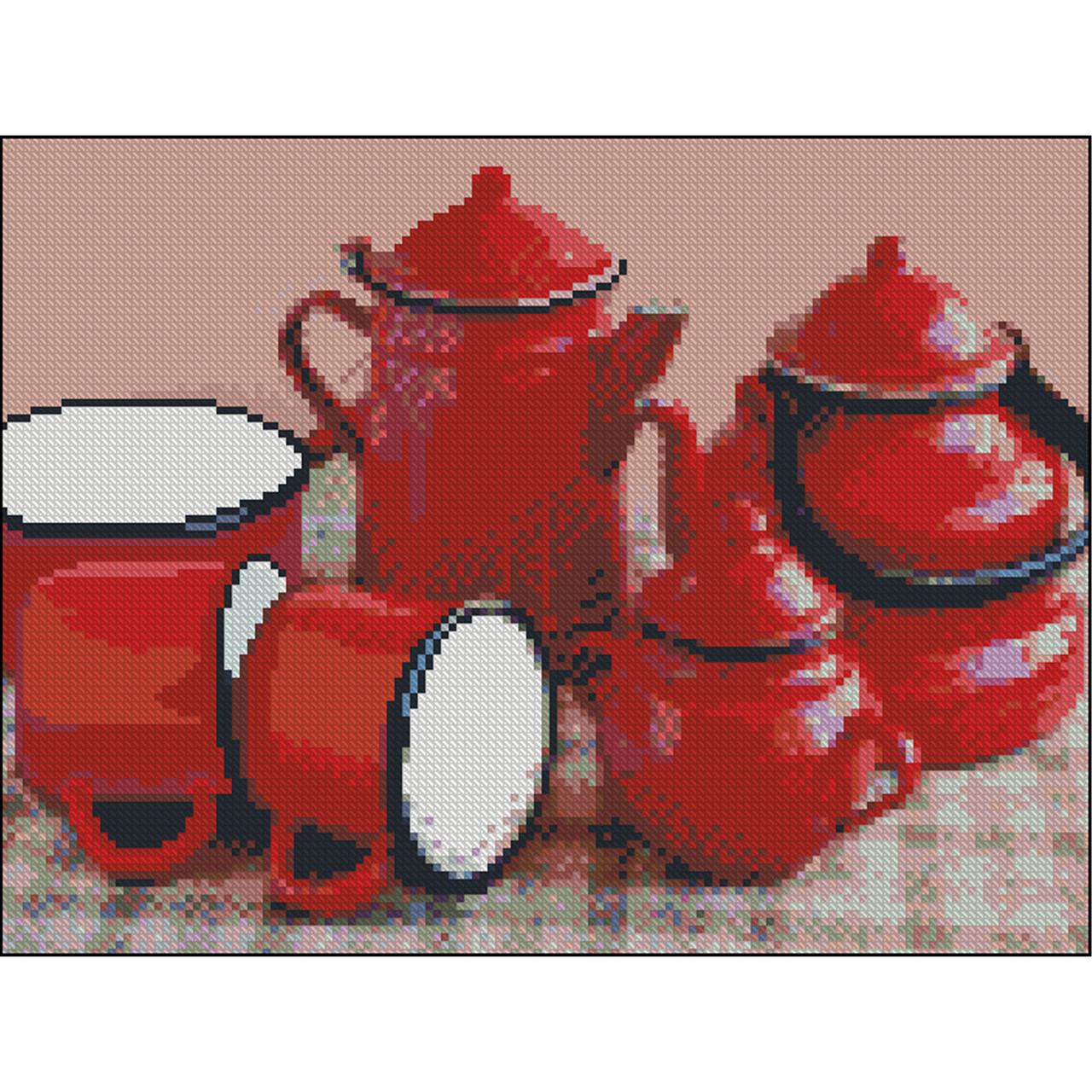 Алмазная мозаика Strateg Сервиз без подрамника 30х40 см (ZAV3040-20)