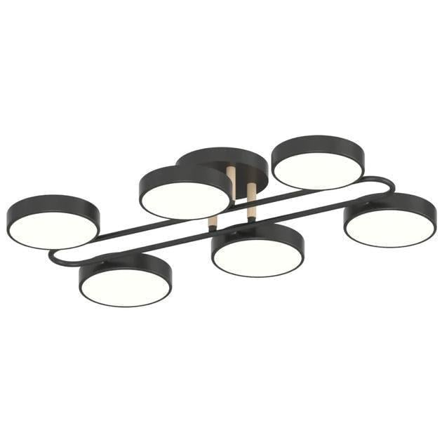 Люстра стельова світлодіодна Valeso XI3322-6 108W на шість круглих плафонів 3000/4200/6000К IP20 Чорний (00000139037)