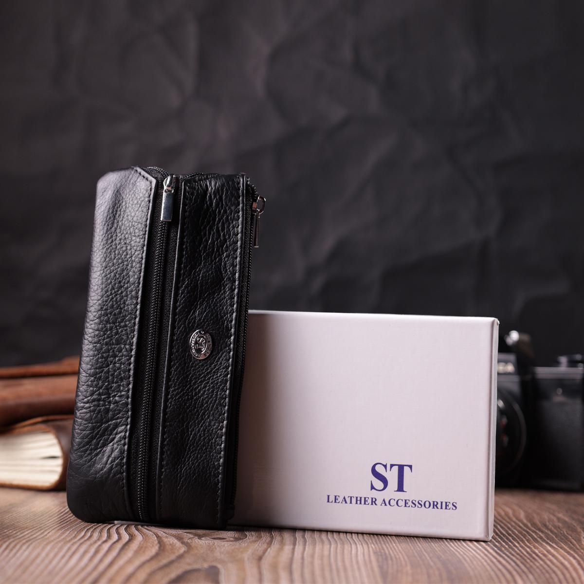 Ключниця шкіряна ST Leather 22511 Чорний - фото 8