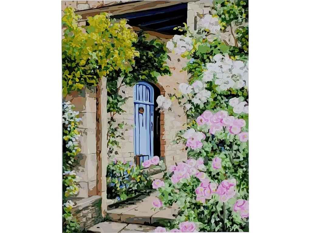 Картина по номерам Strateg Цветущая арка у двери 40х50 см (SY6592)