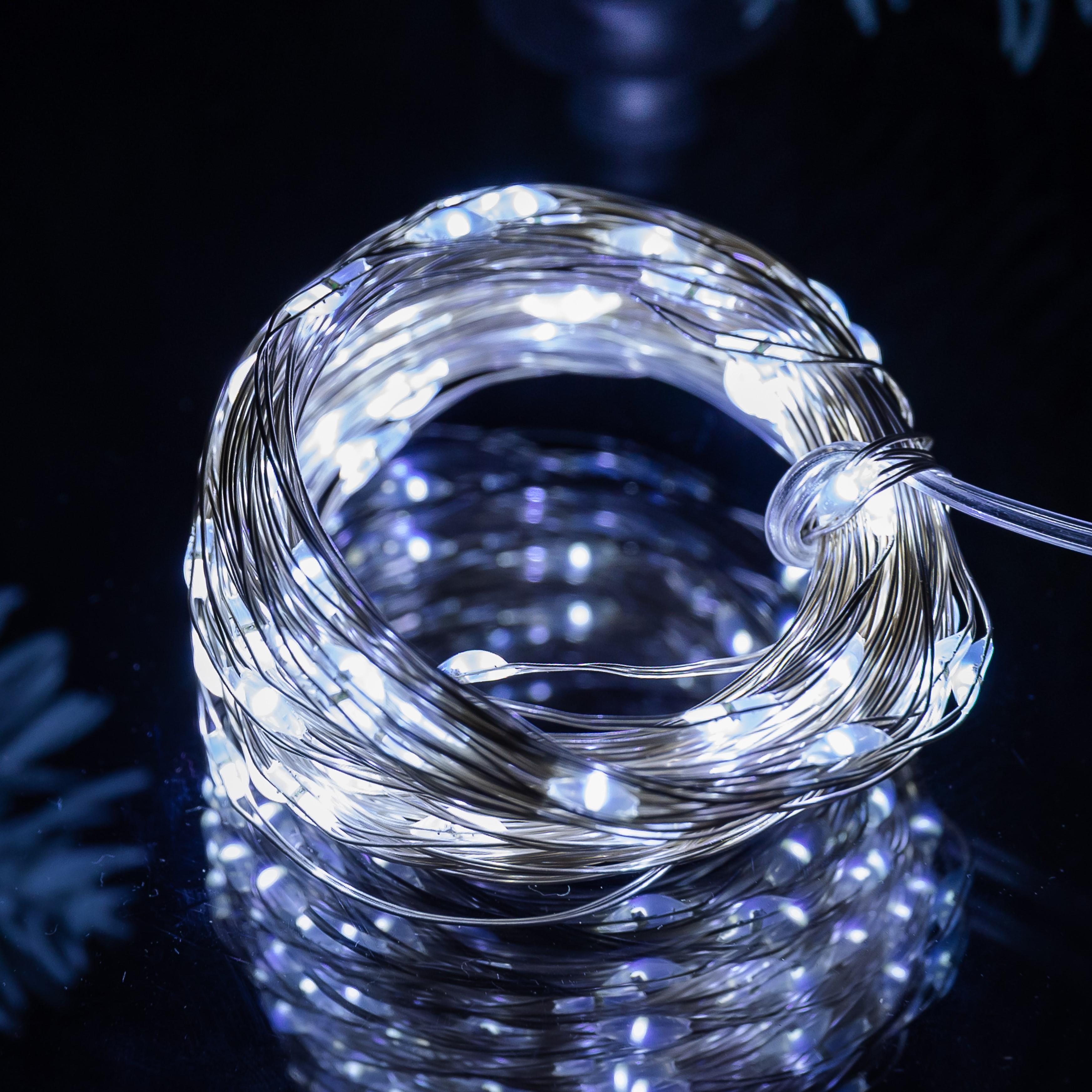 Гирлянда Роса 100 LED от USB 10 м Белый (USB100L10MWW)