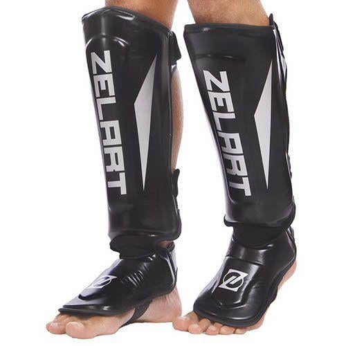 Захист для гомілки та стопи Zelart BO-1330 S Чорний/Срібний (37363081)