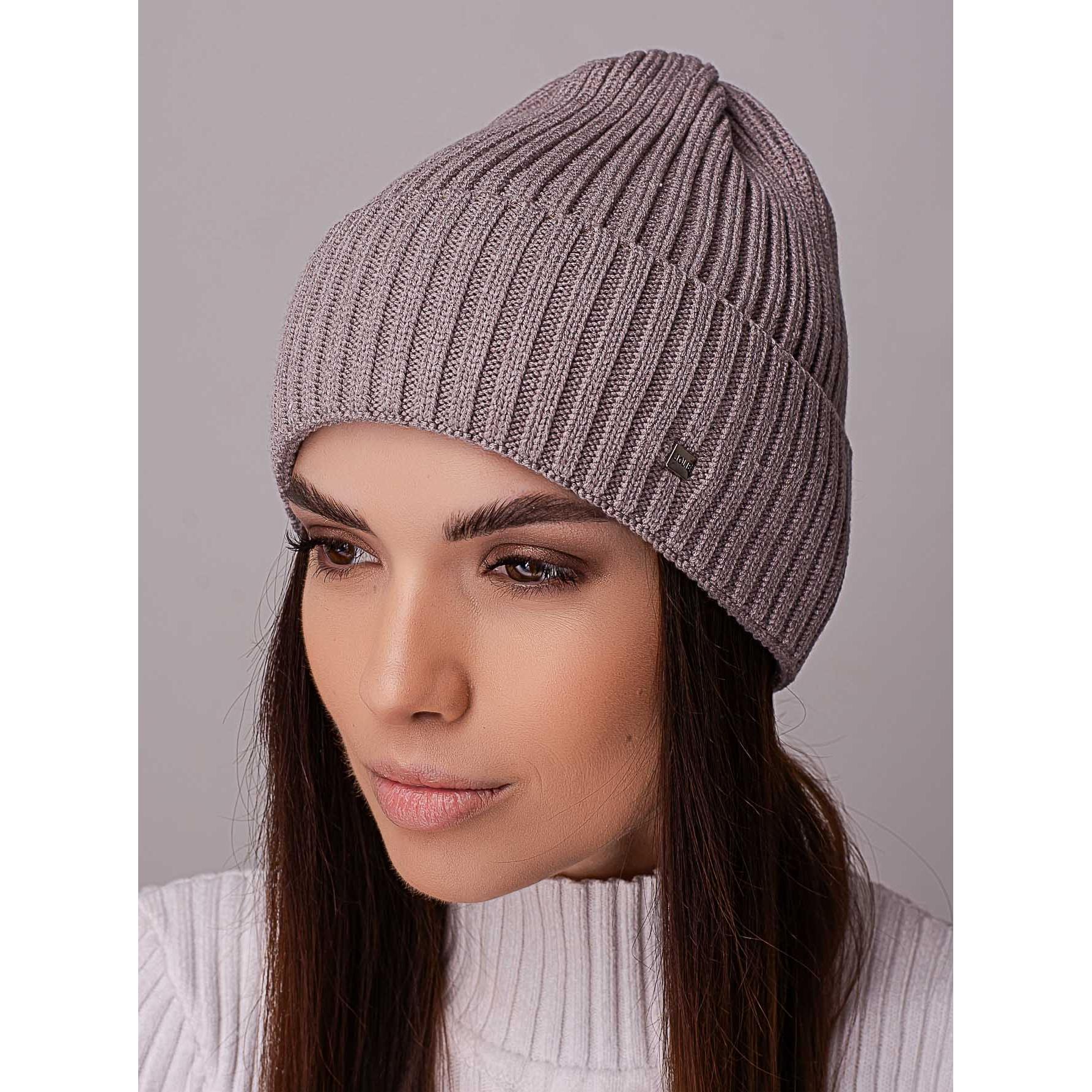Шапка жіноча ковпак з відворотом без підкладки в широкий рубчик Leks Ковель Мигдальний - фото 1 Шапка жіноча ковпак з відворотом без підкладки в широкий рубчик Leks Ковель Мигдальний - фото 1