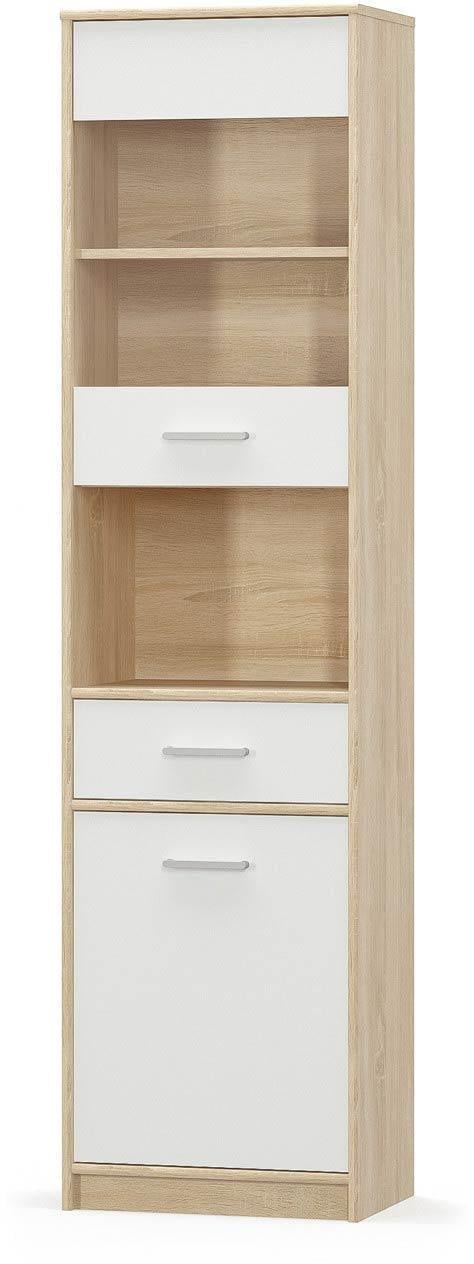 Витрина Мебель-Сервіс 1Д1В1Ш Tips Дуб самоа/Белый (27110903)