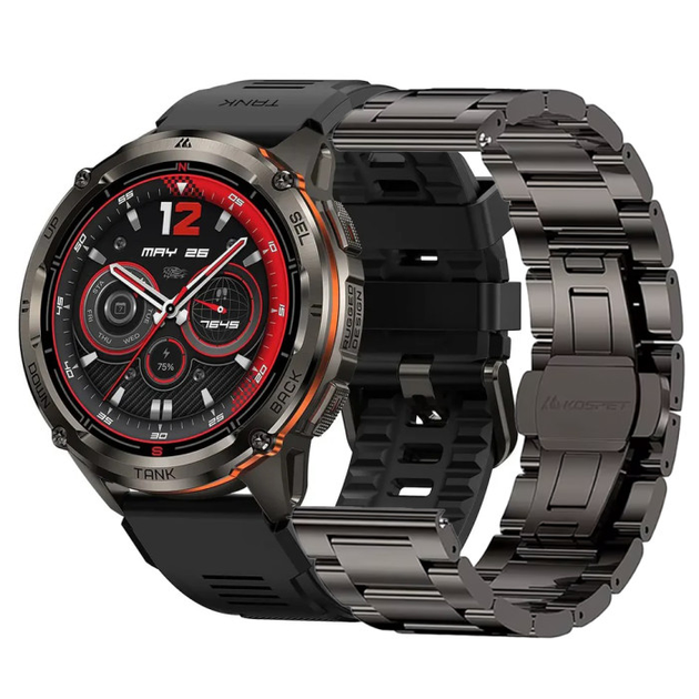Смарт-годинник Kospet Tank T3 Ultra 2 модуль GPS Special Edition два ремінці Black (18651)
