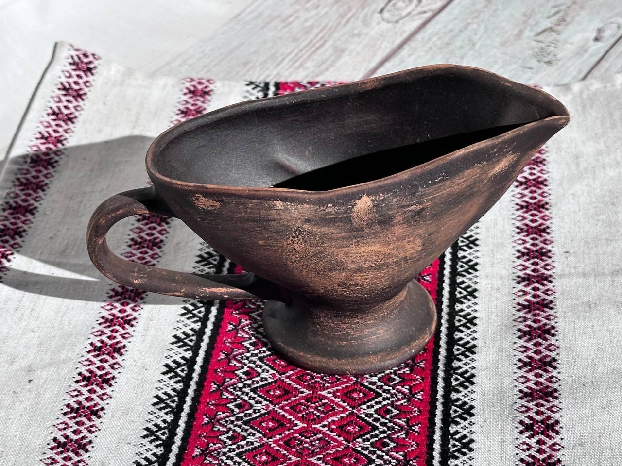 Соусник глиняний з ручкою 250 мл (2372798220) - фото 3 Соусник глиняний з ручкою 250 мл (2372798220) - фото 3