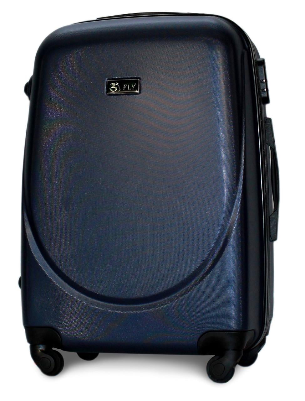 Валіза Fly 310 середня 65х44х27 см 60 л пластикова на 4 колесах Темно-синій