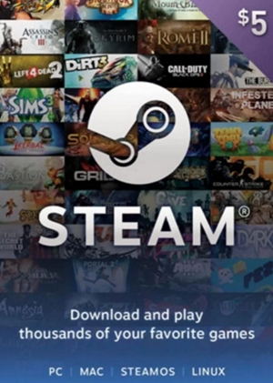 Картка оплати Steam Wallet Gift Cards 5 USD регіон Україна (78219903)