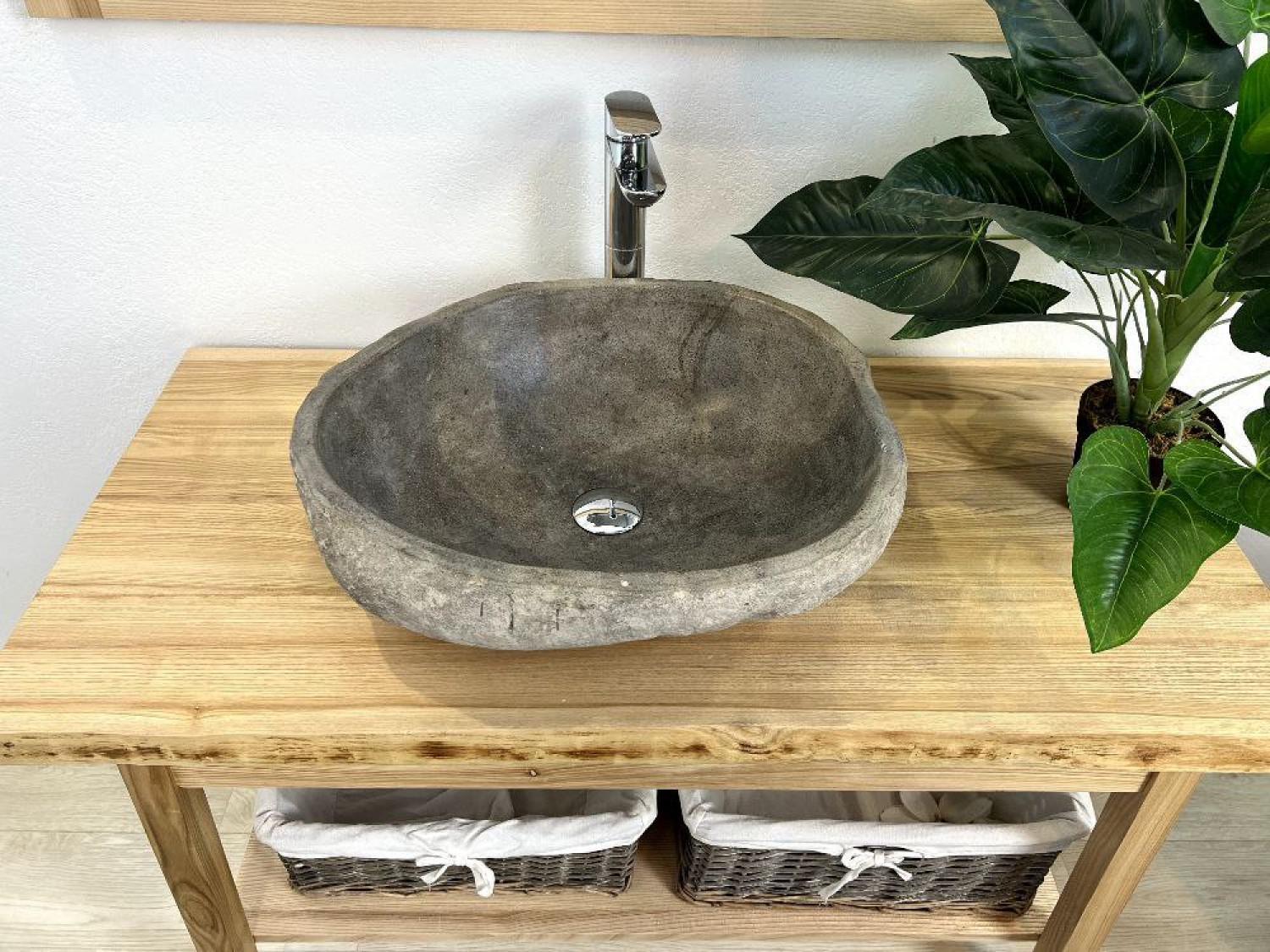 Умывальник SpiritofStone накладной river stone в ванную комнату 44,5 см (CA.1.58)
