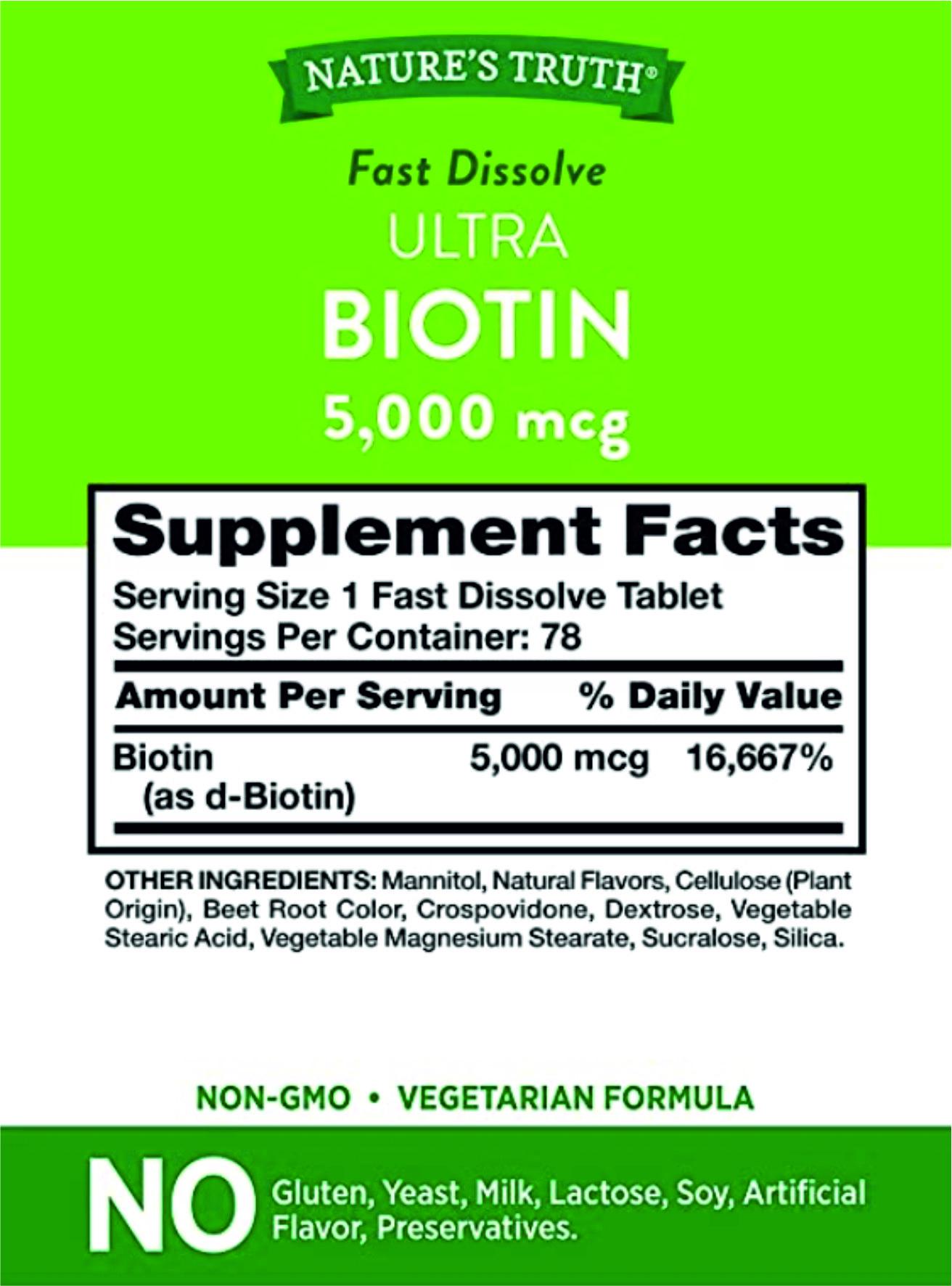 Биотин Ultra Biotin 5000 iu 78 таблеток. - фото 2 Биотин Ultra Biotin 5000 iu 78 таблеток. - фото 2