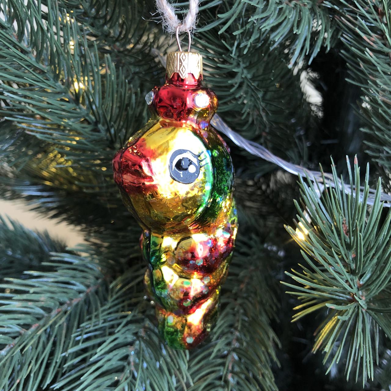 Игрушка стеклянная елочная Сказочная Рыбка формованная