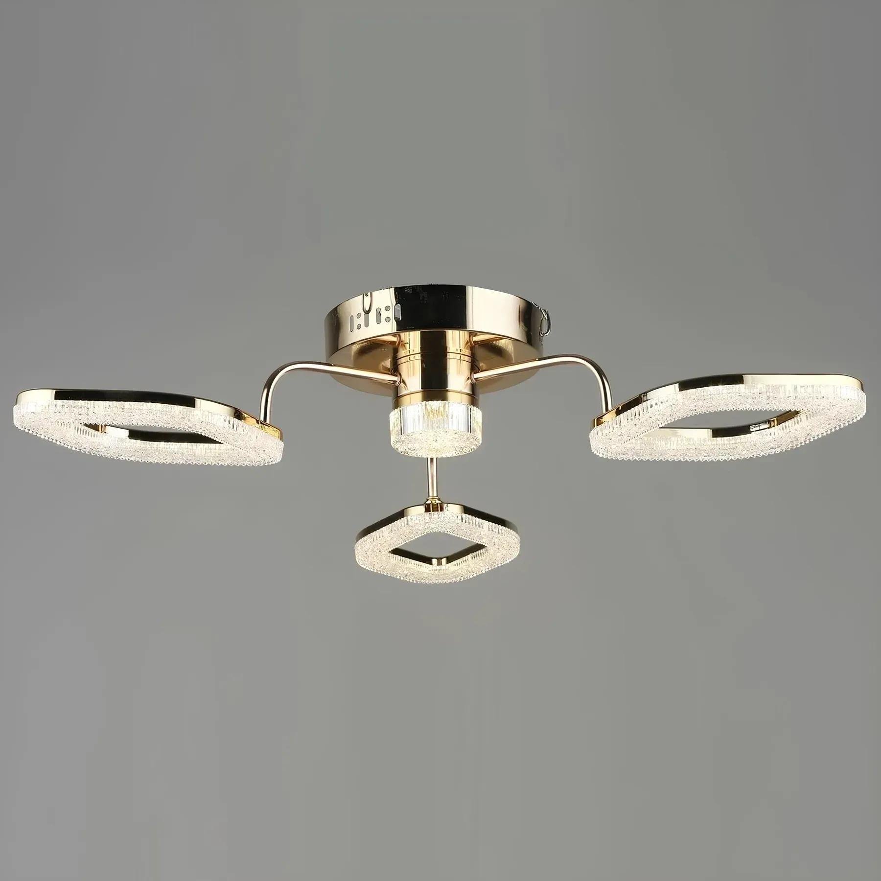 LED-люстра потолочная Sirius акриловая 3000/6500К IP20 B YH1190/3+1 FGD 35W Золотой (28687237)