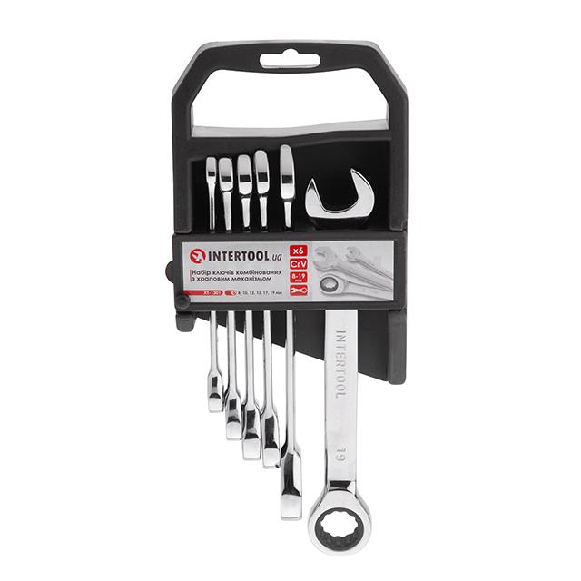 Набор ключей комбинированных с храповым механизмом 6 ед./8/19 мм (DIN3113)