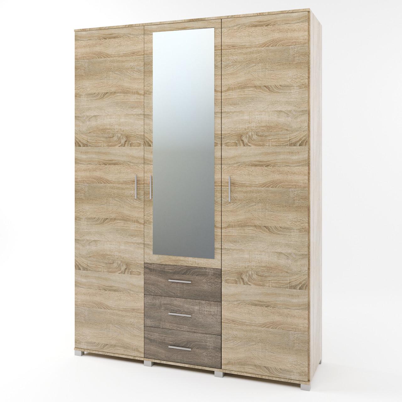 Шкаф распашной с зеркалом Эверест Бриз ШП-5 Сонома/Трюфель (DTM-2483)