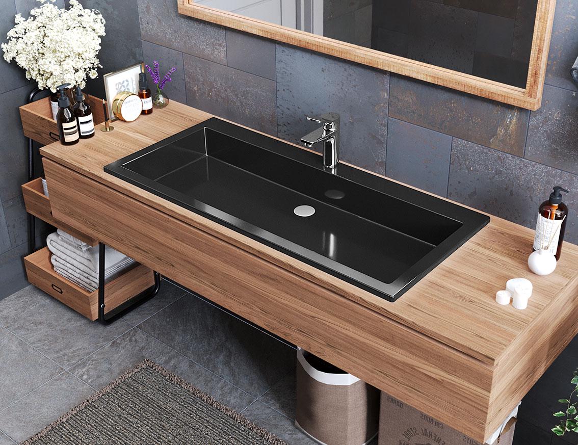 Умывальник накладной Status Deko Low 100 Black (33546469)