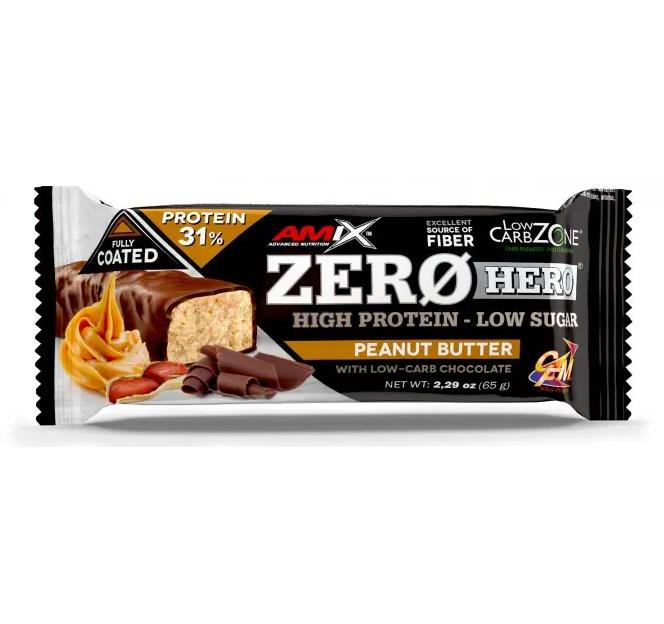Протеиновый батончик Amix Nutrition Low-Carb ZeroHero Protein Bar 65 г Peanut Butter
