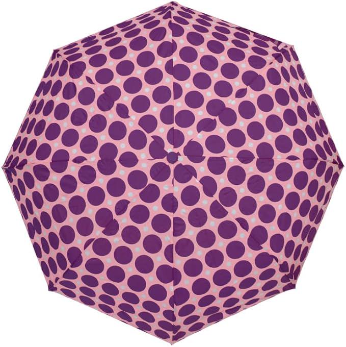 Парасолька складна автомат Dots 8 спиць купол 95 см Violet (28915394) - фото 7