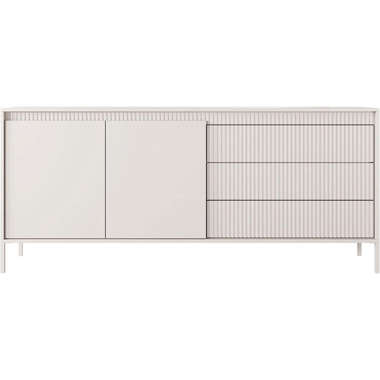 Буфет Maraline Oscar ribbed дводверний 187 см Light beige (13708)