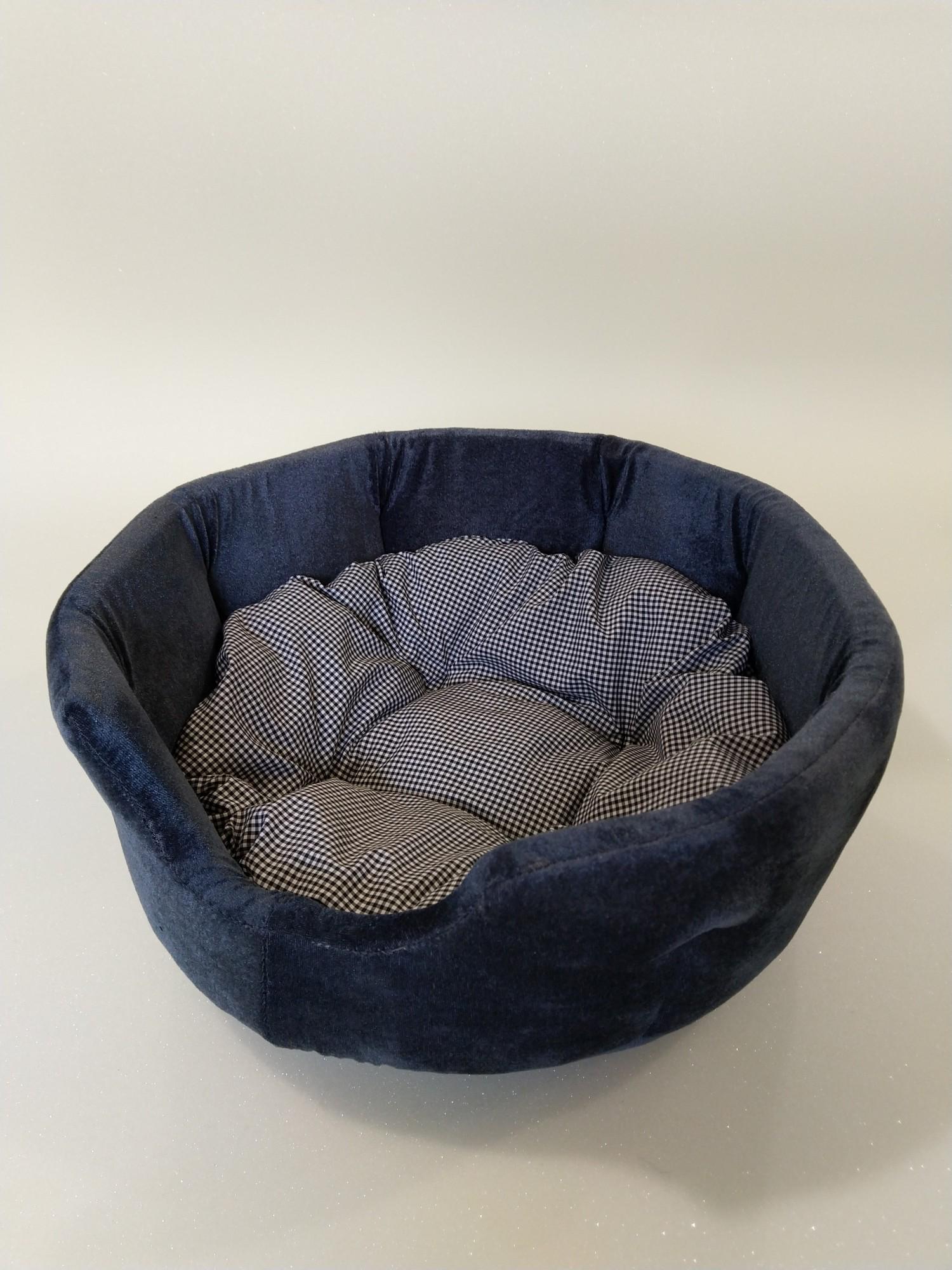 Лежанка для собак и кошек Luch home с подушкой 38х38х15 см Темно-серый (26889618)