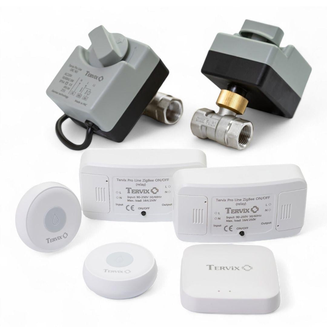 Система защиты от потопа для умного дома Tervix ZigBee Water Stop на 2 трубы 3/4" (4922612)