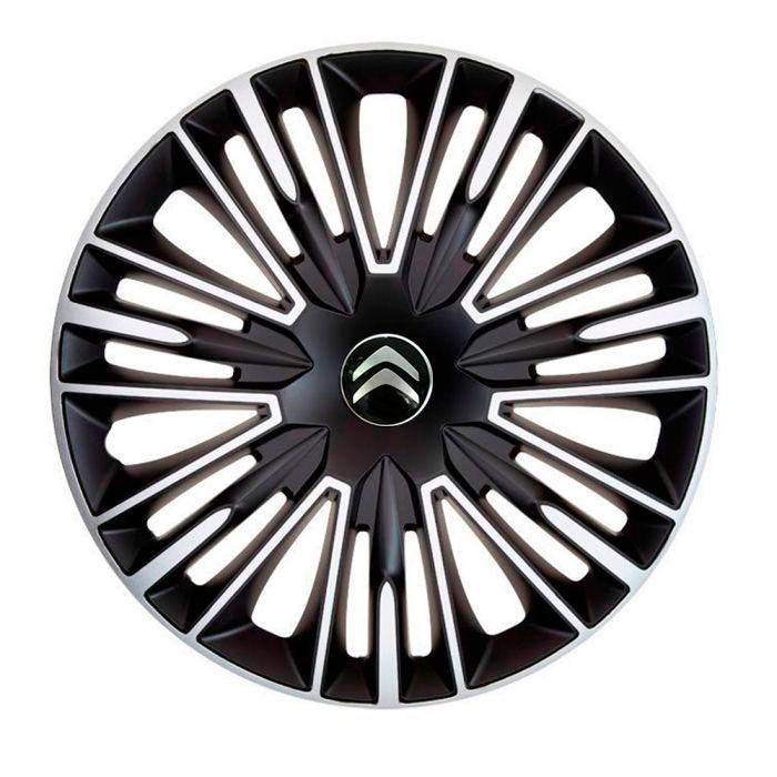 Ковпаки для коліс 4 Racing Jerez R15 з логотипом Citroen 4 шт. Silver/Black (29676729)