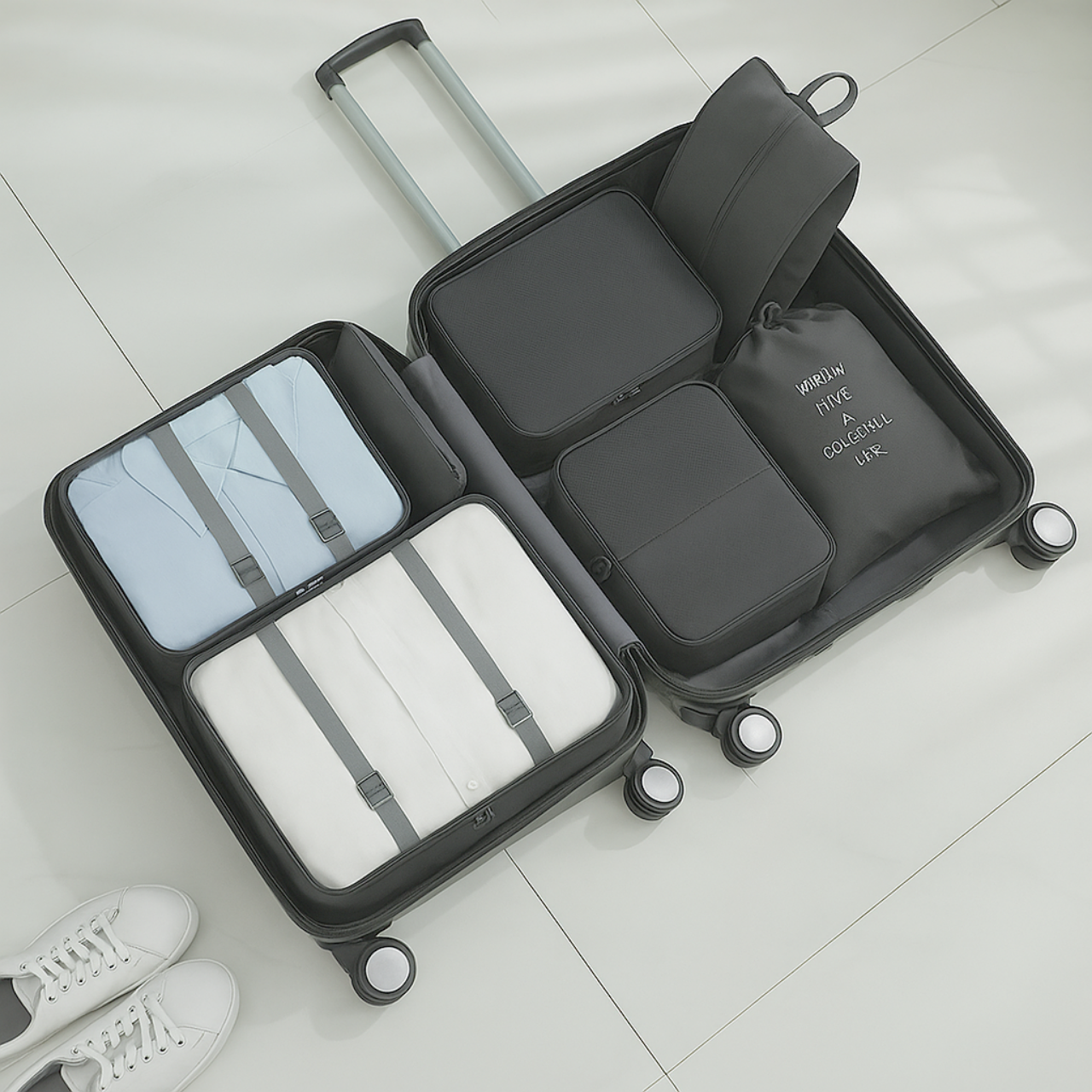 Набір дорожніх органайзерів для перевезення і зберігання речей 7в1 Темно-сірий (3222283788) - фото 6 Набір дорожніх органайзерів для перевезення і зберігання речей 7в1 Темно-сірий (3222283788) - фото 6