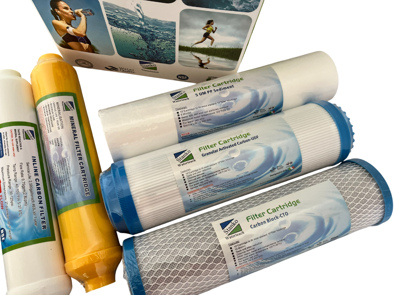 Комплект фільтрів для 6 ступінчастих систем зворотний осмос картриджі мембрана Stanko 1812-50 постфільтр мінералізатор - фото 2