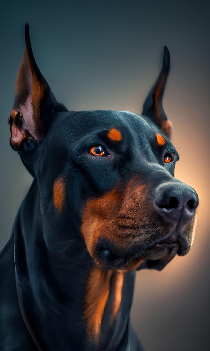 Алмазная мозаика на подрамнике Доберман выкладка квадратные камни 30х50 см (AS 305065П)