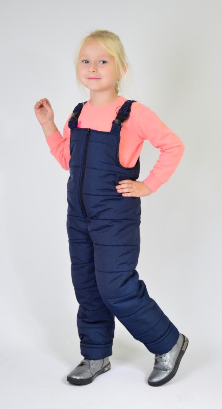 Полукомбинезон детский для девочки теплый зимний на флисе р. 116 Синий (пк116с) - фото 2 Полукомбинезон детский для девочки теплый зимний на флисе р. 116 Синий (пк116с) - фото 2