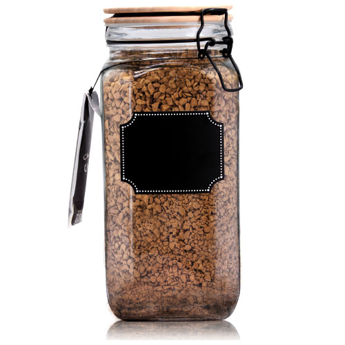 Емкость для сыпучих продуктов SNT с бамбуковой крышкой и доской для надписей 1800 мл (7088-3)