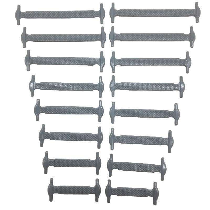 Шнурки для обуви силиконовые эластичные 16 шт. 8 пар Серый - фото 1 Шнурки для обуви силиконовые эластичные 16 шт. 8 пар Серый - фото 1