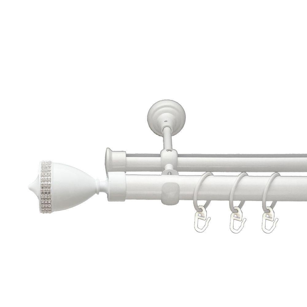 Карниз Orvit Етернія металевий дворядний опозитний гладка/профільна труба кільце металеве 25/19 мм 200 см Арктіс (00-00021158)