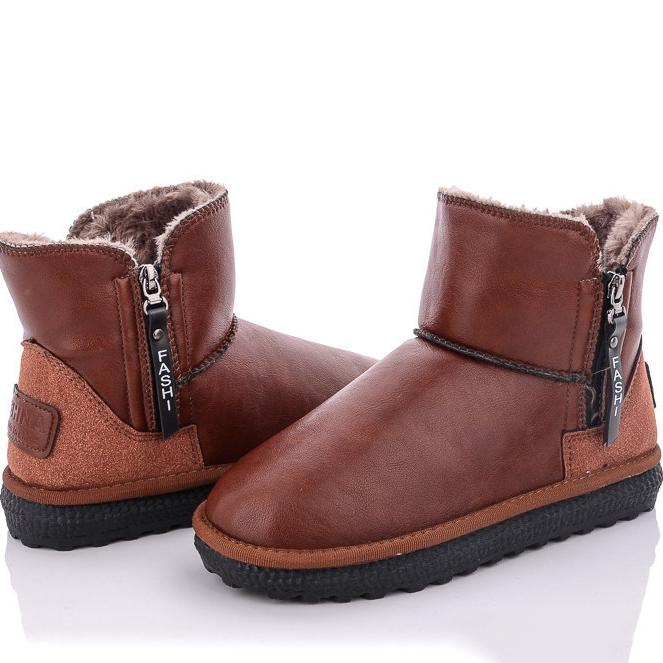 Угги кожаные Violeta 197-66-br р. 37 Коричневый (90732)