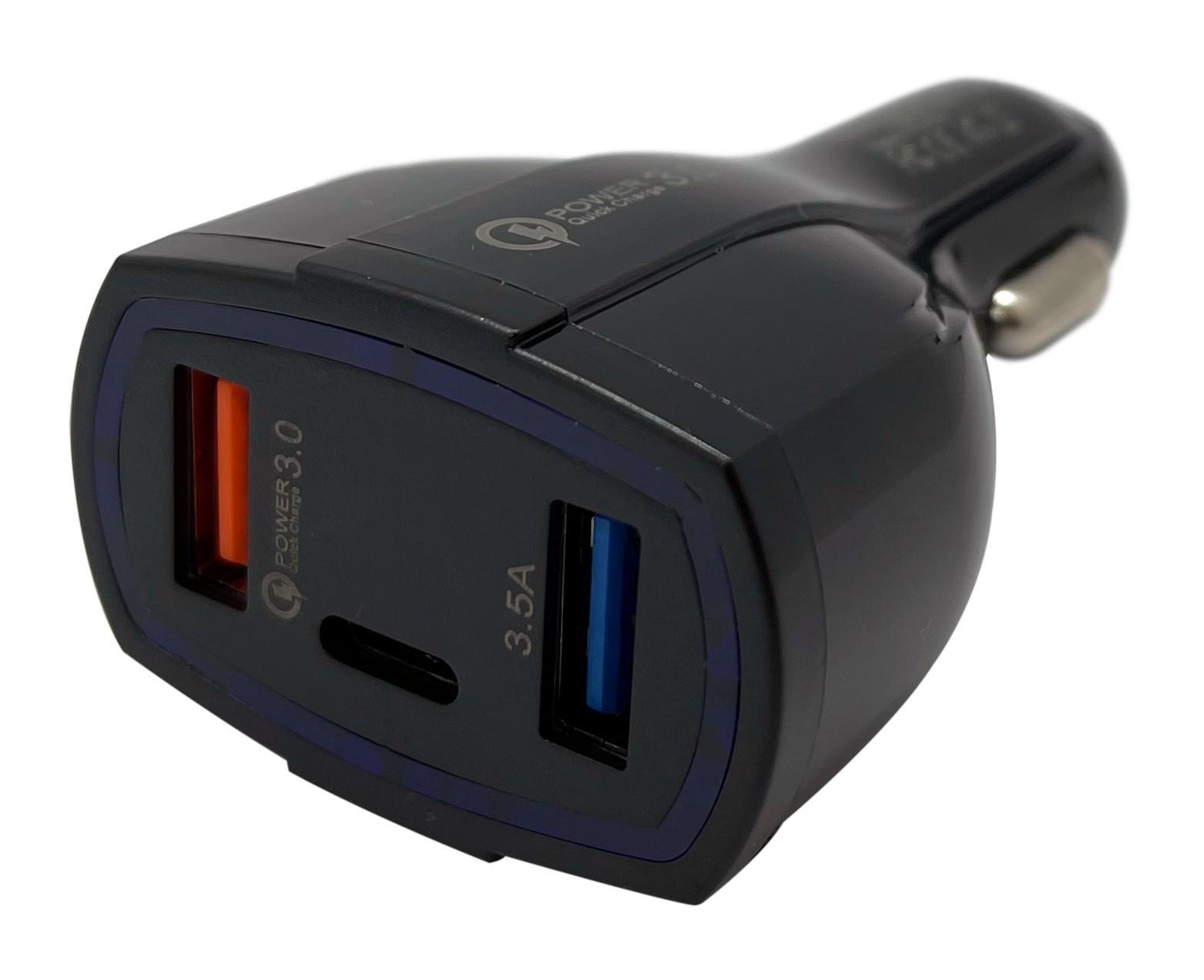 Зарядное устройство в автомобиль XON UniLink Type-C 15W PD15/QC3.0 и 5V/3.1A Black (CU2A1C30QB 3425)