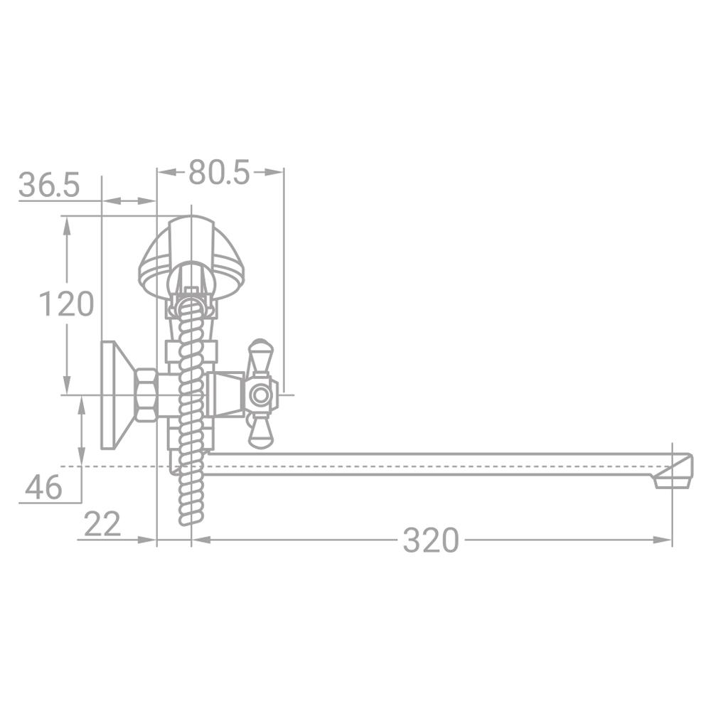 Змішувач для ванної кімнати VD 350 мм TAU 1/2" (VD-5C261C) - фото 3