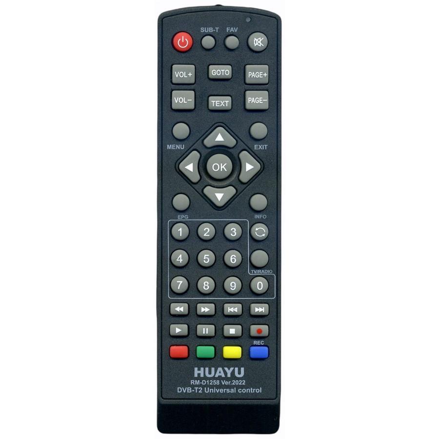 Пульт для DVB-T2 тюнера Huayu RM-D1258 ver.2022 для DVB-T2 тюнеров (4771)