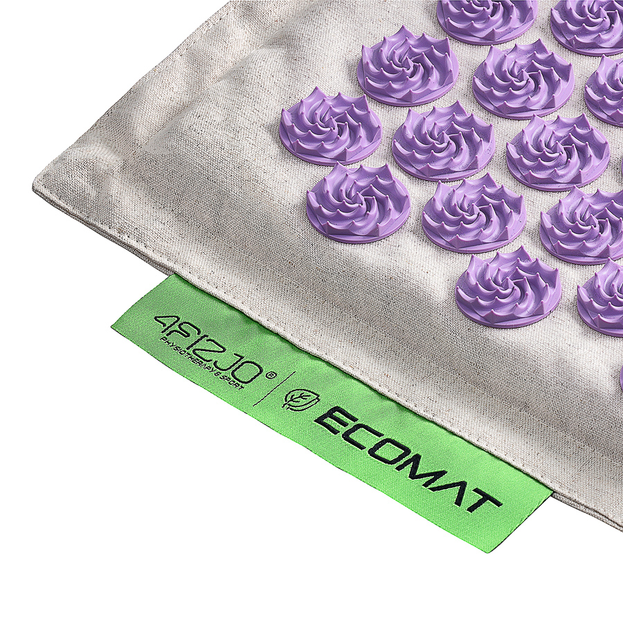 Килимок акупунктурний 4fizjo Eco Mat з подушкою 68x42 см White/Purple (4FJ0178) - фото 3