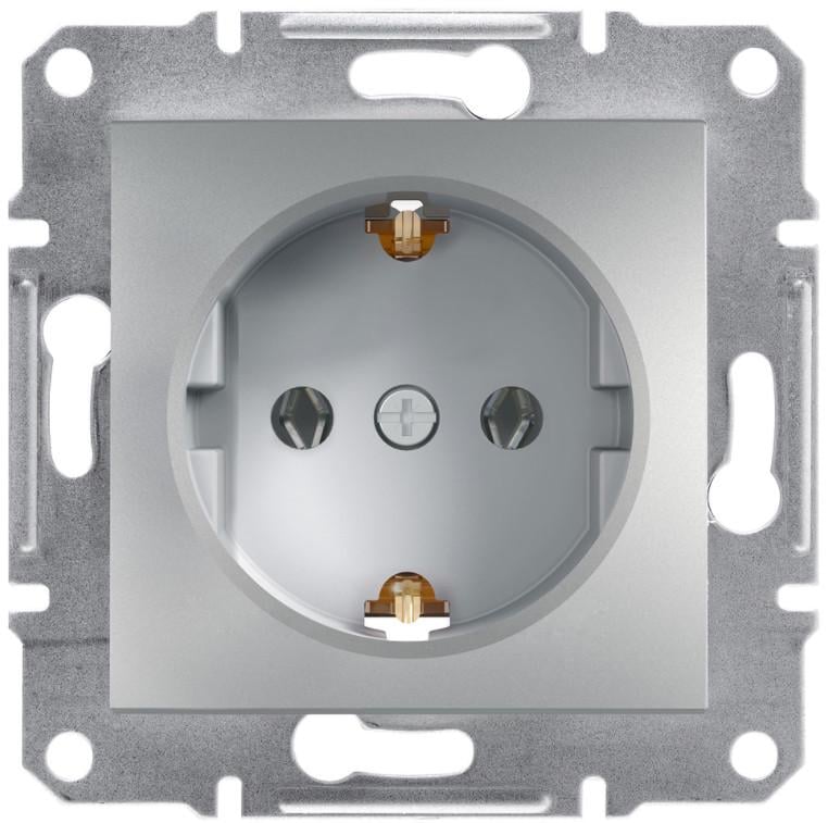 Розетка с заземлением Schneider Electric Asfora ABS Алюминий (EPH2900161) Розетка с заземлением Schneider Electric Asfora ABS Алюминий (EPH2900161)