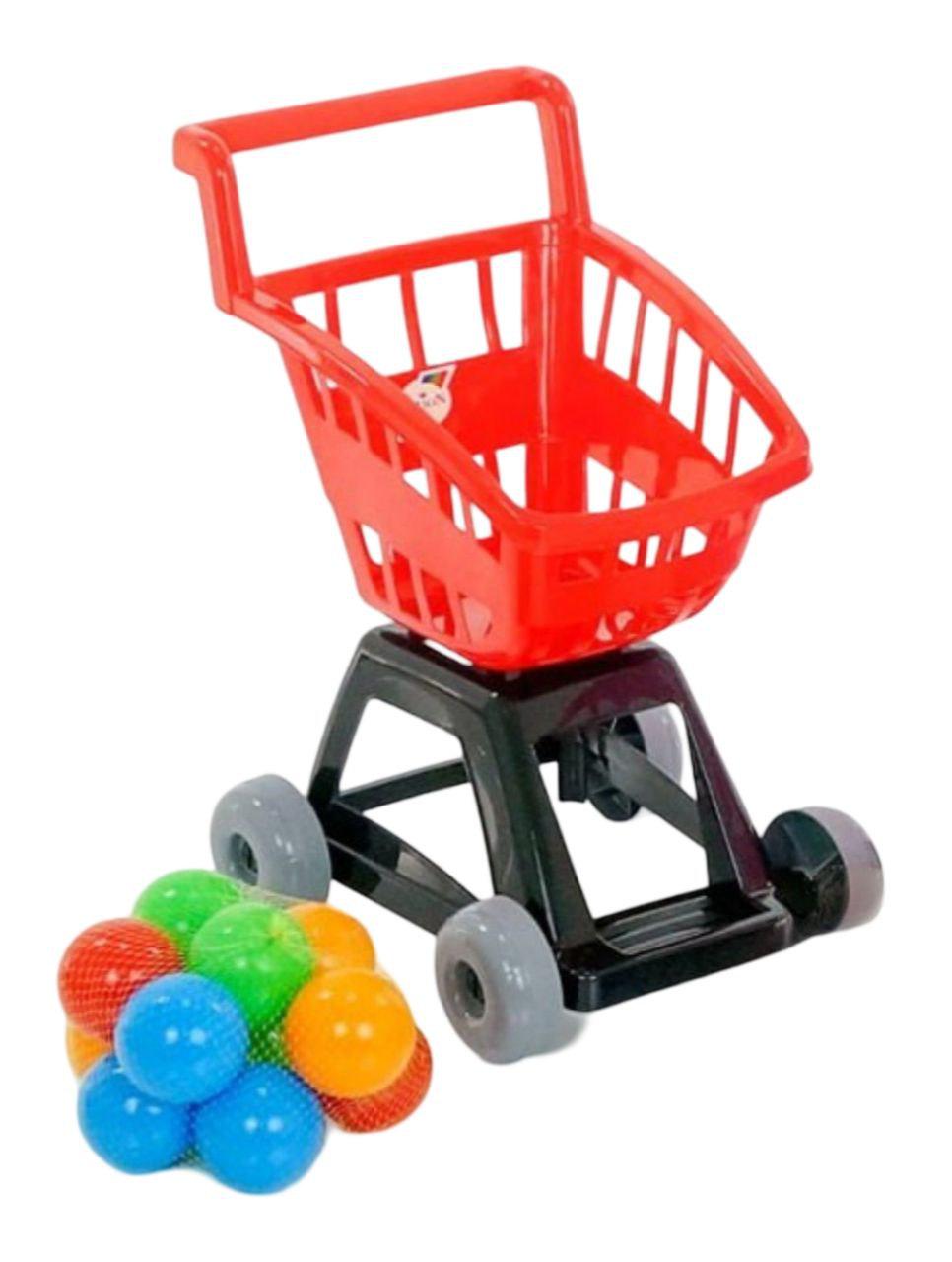 Детская игрушечная тележка для супермаркета Красный (54068-2)