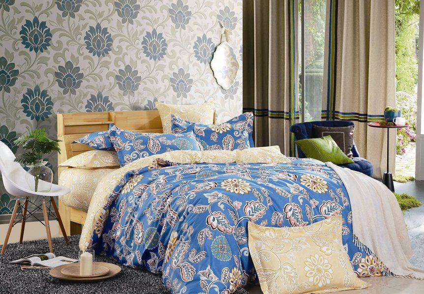 Комплект постельного белья Zastelli 1394 Скандинавский сатин евро 200х220 см Коричневый (12380464)