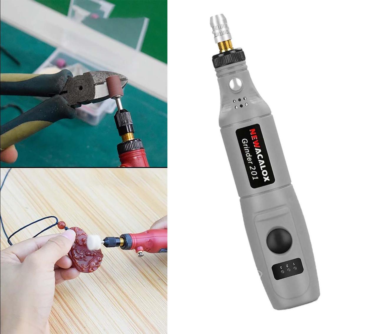 Гравер акумуляторний NEWAcalox201 та набір насадок Grey - фото 5