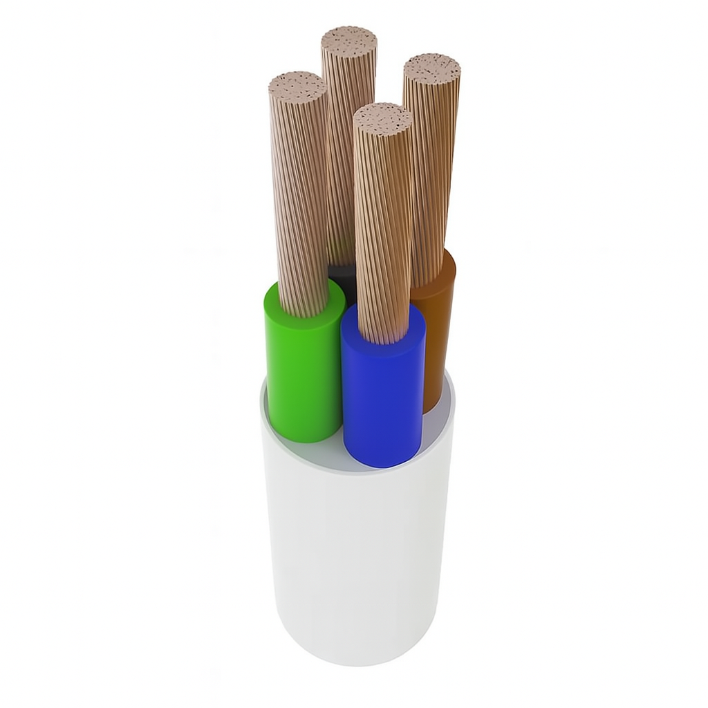 Провод медный ГАЛ-КАТ GK ПВС гибкий круглый 4х1,5 Белый (ГК000020486)