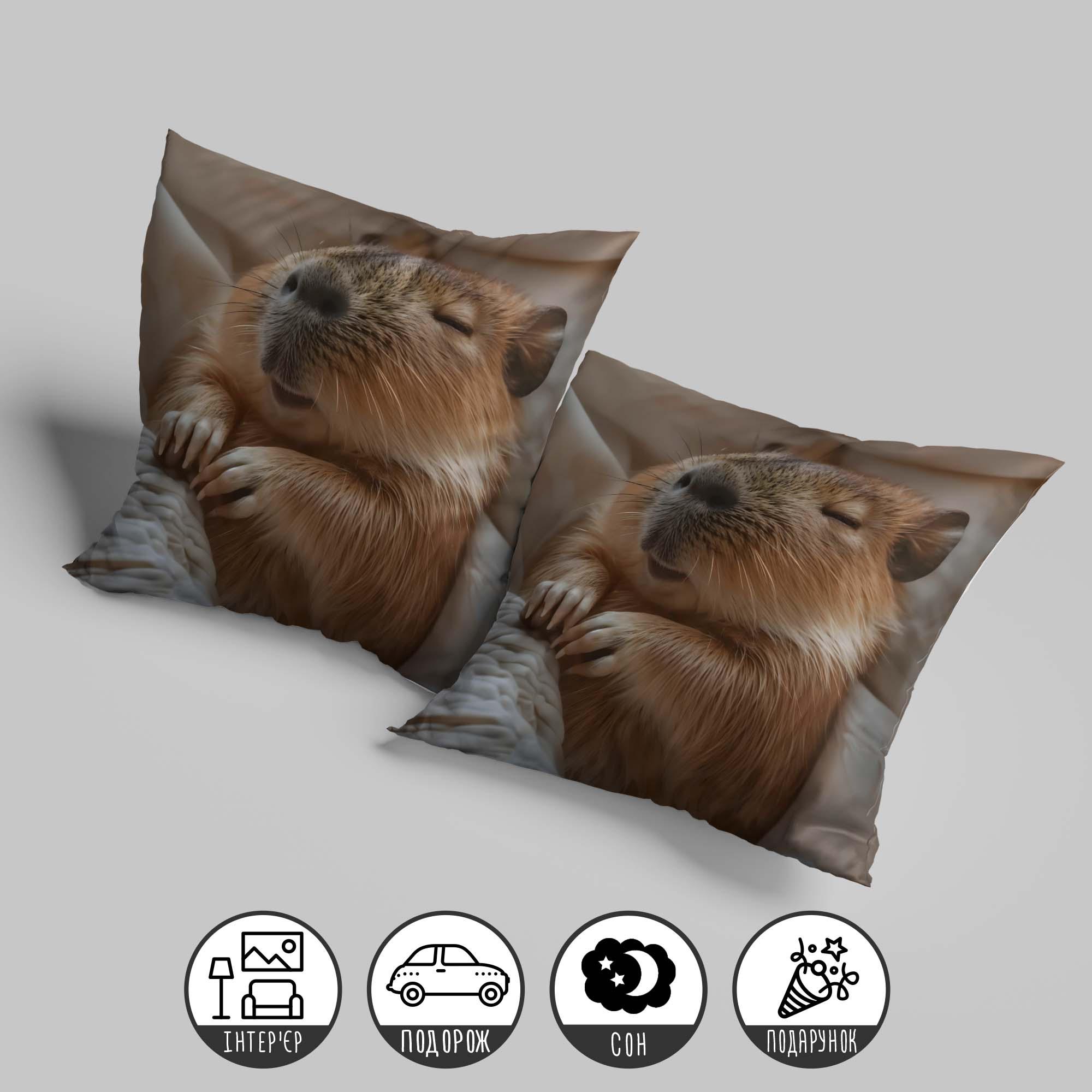 Подушка интерьерная "Капибара" 45х45 см (1309745UA) - фото 2