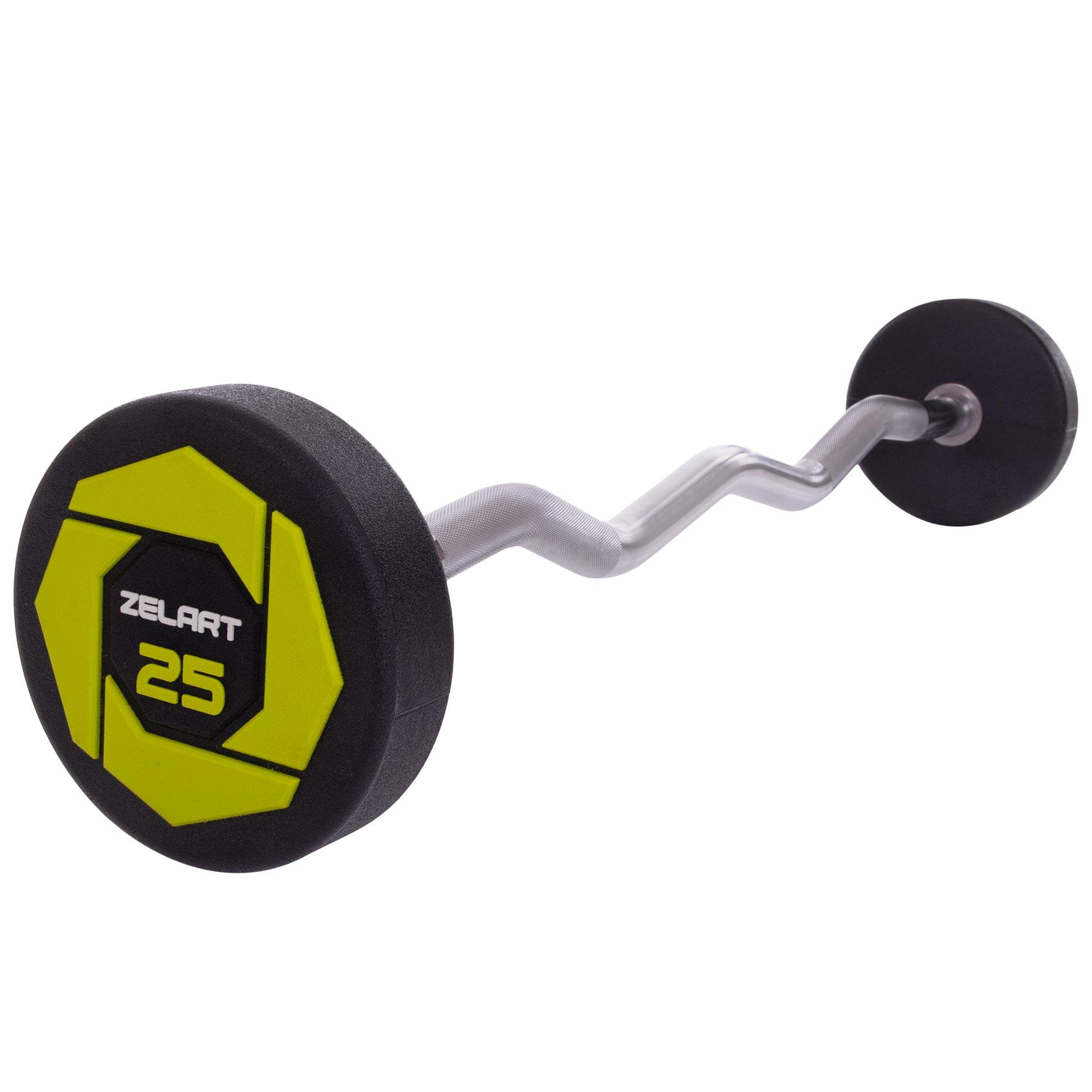 Штанга Zelart Urethane Barbell фіксована вигнута поліуретанова TA-2690-25 довжина 106 см 25 кг (DR002580)